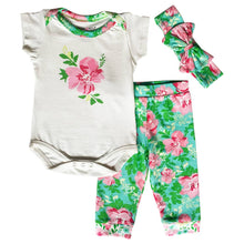 Spring Rose 3-Piece Layette Gift Set Floral Onesie Pants - ARIA KIDS
