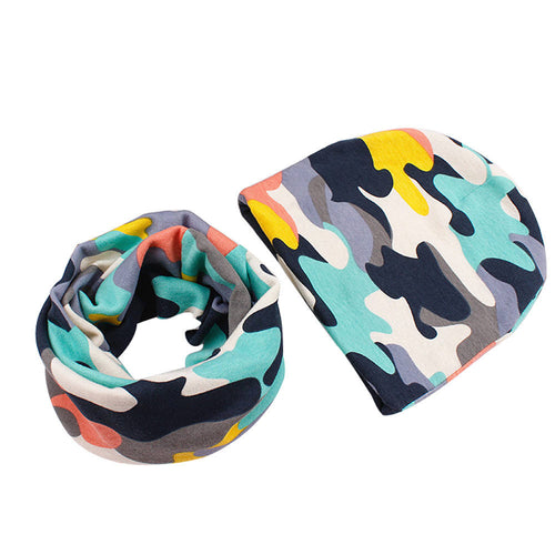 Camouflage Army - Beanie and Scarf Set - 2 Colors - ARIA KIDS