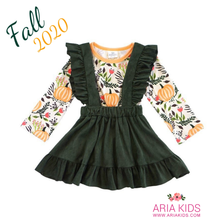 Harvest Pumpkin Olive Suspender Skirt Set - ARIA KIDS