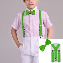 Y-Back Adjustable Elastic Boys Suspenders Bow Tie 2-PC Set - ARIA KIDS