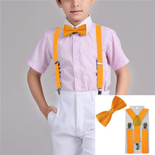 Y-Back Adjustable Elastic Boys Suspenders Bow Tie 2-PC Set - ARIA KIDS