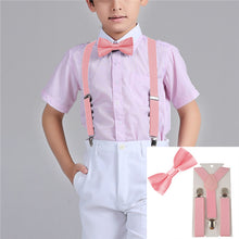 Y-Back Adjustable Elastic Boys Suspenders Bow Tie 2-PC Set - ARIA KIDS