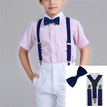 Y-Back Adjustable Elastic Boys Suspenders Bow Tie 2-PC Set - ARIA KIDS