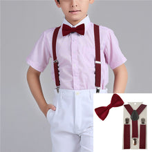 Y-Back Adjustable Elastic Boys Suspenders Bow Tie 2-PC Set - ARIA KIDS