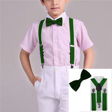 Y-Back Adjustable Elastic Boys Suspenders Bow Tie 2-PC Set - ARIA KIDS