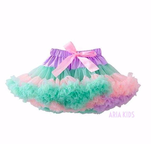 Pastel Rainbow Multi Tiered Fluffy Tutu Skirt - ARIA KIDS