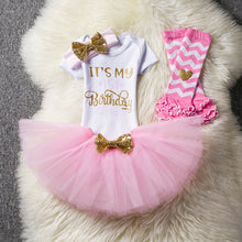 1st Birthday Outfit Romper Tutu Leg Warmer 4 Pc Set - ARIA KIDS