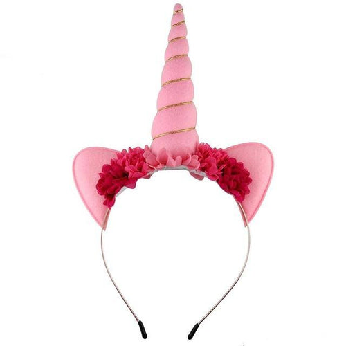 Pink Unicorn Floral Headband - ARIA KIDS