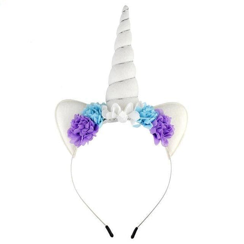 White Unicorn Party Floral Headband - ARIA KIDS