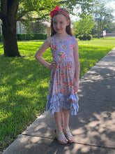 Pink & Purple Floral Ruffle Dress - ARIA KIDS